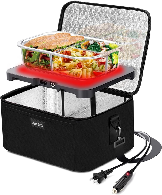 Portable Oven, Electric Lunch Box Food Heater - 12V/24V/110V 3-In-1 Car Food War9