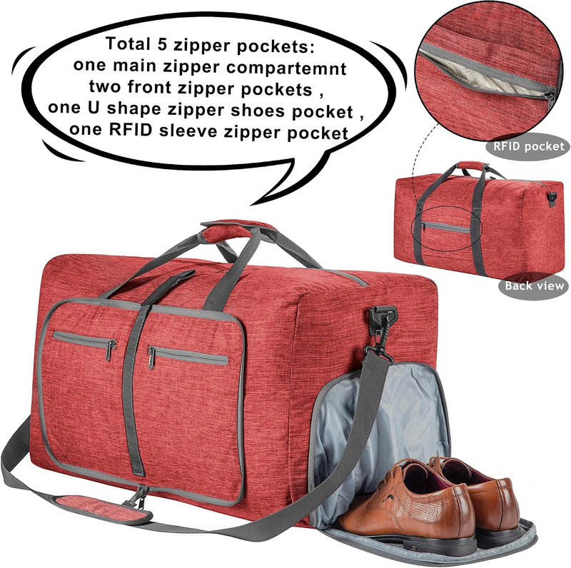 Foldable Travel Duffle Bag 65L 85L 115L Water Resistant Overnight Luggage2