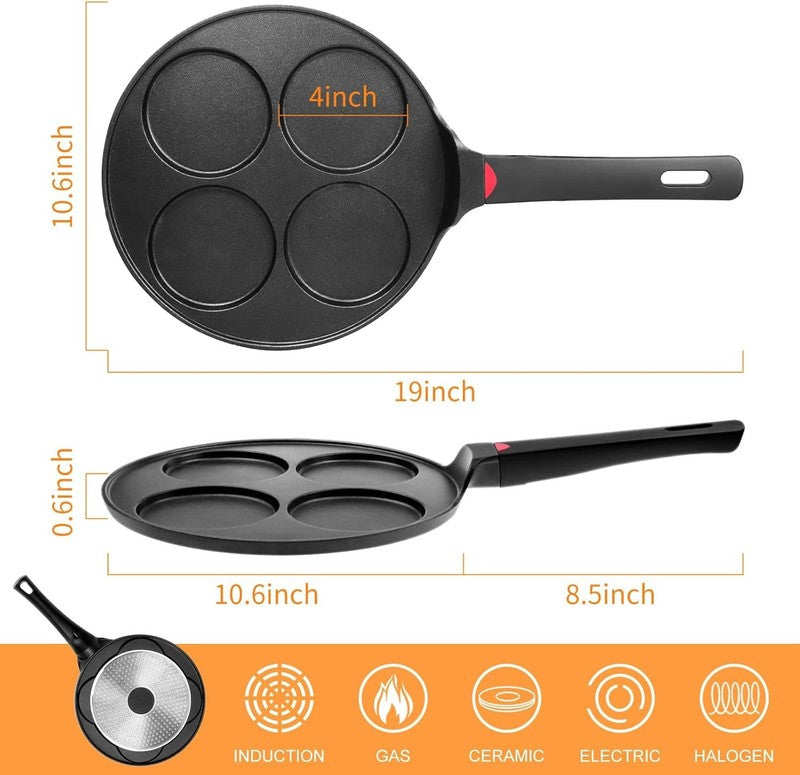 Pancake Pan Nonstick Suitable for All Stovetops & Induction Cooker, 10.5 Inch Mi1