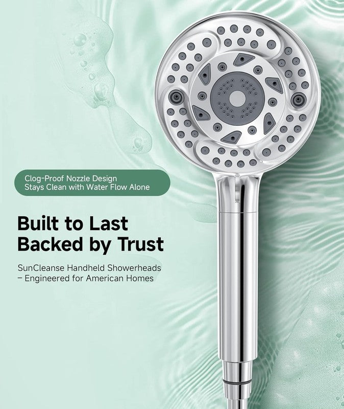 Filtered Shower Head Handheld 9 Spray Settings Detachable Chrome for Hard Water5