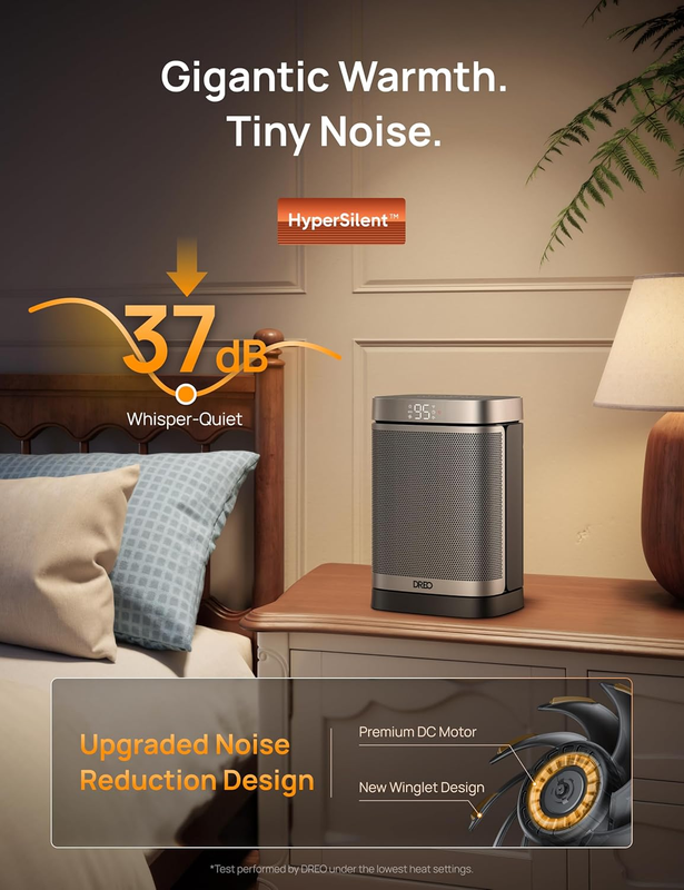 Space Heater, 1500W Portable Electric Heaters for Indoor Use, PTC Ceramic Heater3