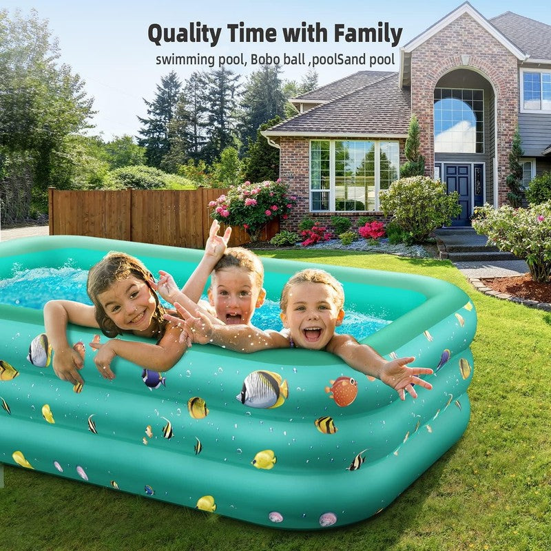 Inflatable Pool, 6.9 X 5 X 1.8 Ft Family Swimming Pools for Kids, Toddlers, Infa3