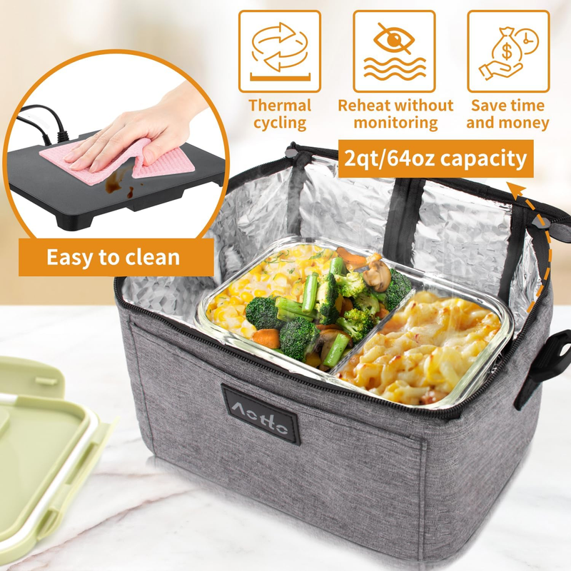 Portable Electric Lunch Box Food Warmer 12V/24V/110V Car Oven Grey3