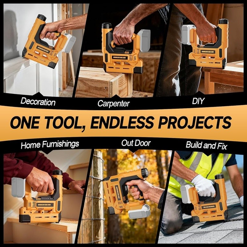 Cordless 18 Gauge Nail Gun Battery Powered Brushless Motor Adjustable Depth New6