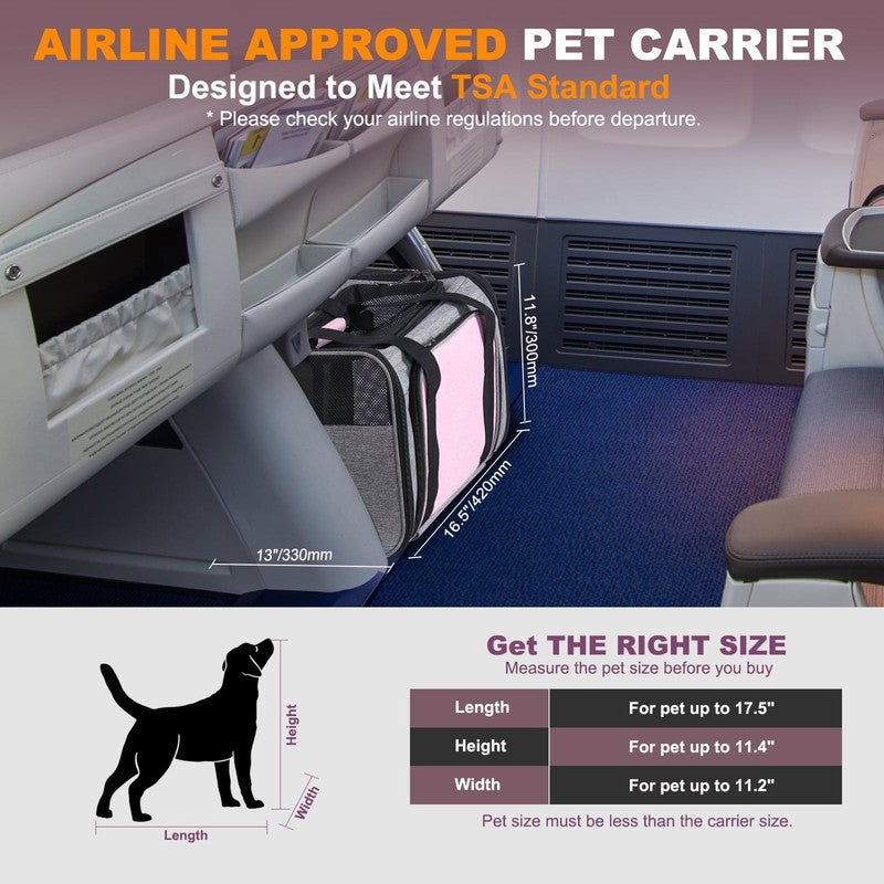 “Rolling Pet Carrier with Wheels – Foldable Airline Approved Dog & Cat Travel3
