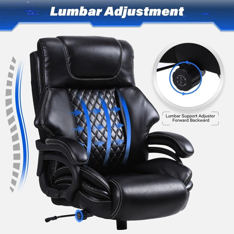 Leather Office Chair, Big and Tall 500Lbs Ergonomic Desk Chairs with Back Suppor3