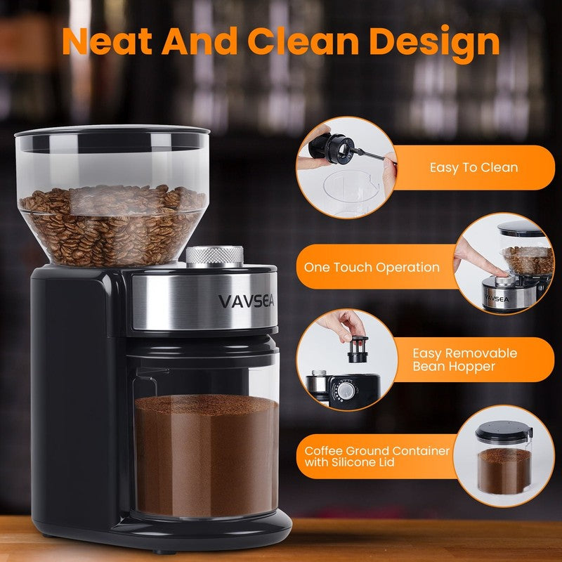 Burr Coffee Grinder Electric w/ 18 Grind Settings 3 18 Cup for All Brew Types4