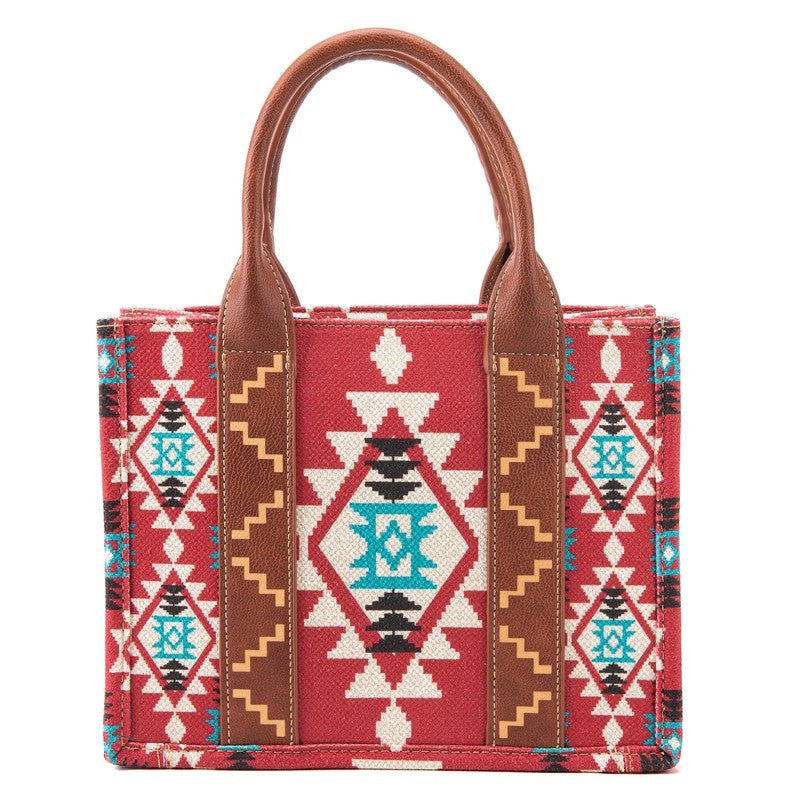 Wrangler Aztec Tote Bag for Women Boho Shoulder Purses and Handbags, Burgundy5