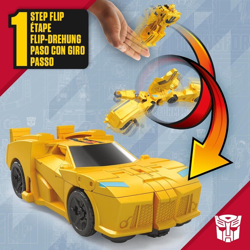 Transformers 1 Step Flip Heroes 3 Pack, 4 Inch Wheeljack, Bumblebee, 2
