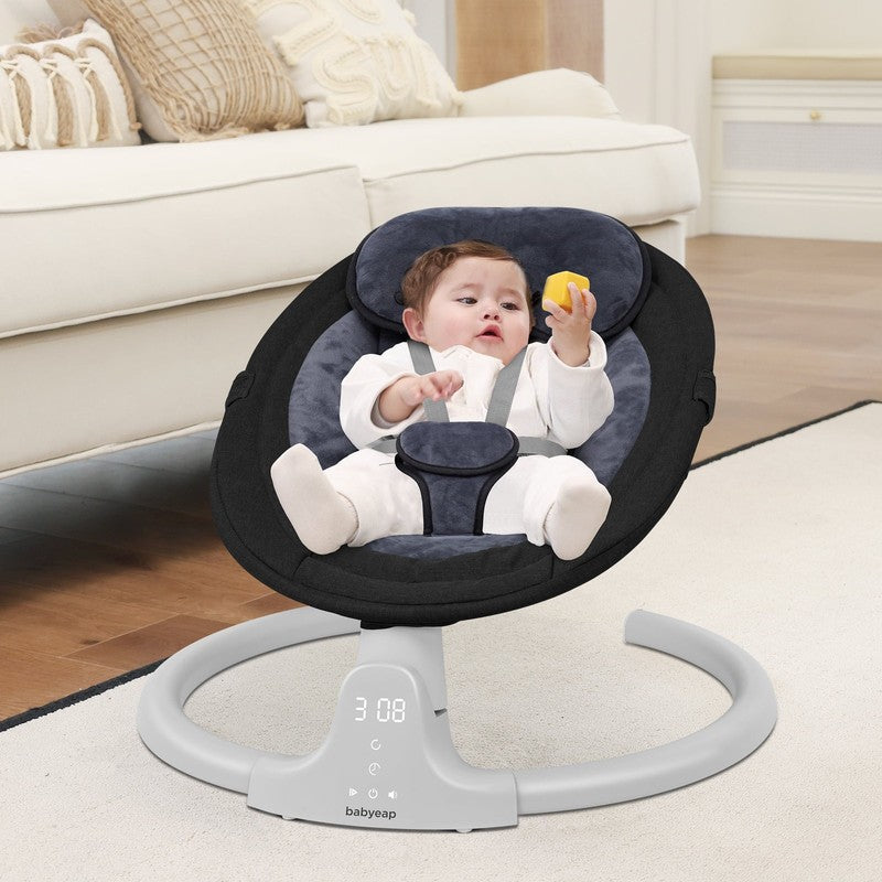 Baby Swing for Infants Motorized Swing w/ Music Speaker Remote Control Black4