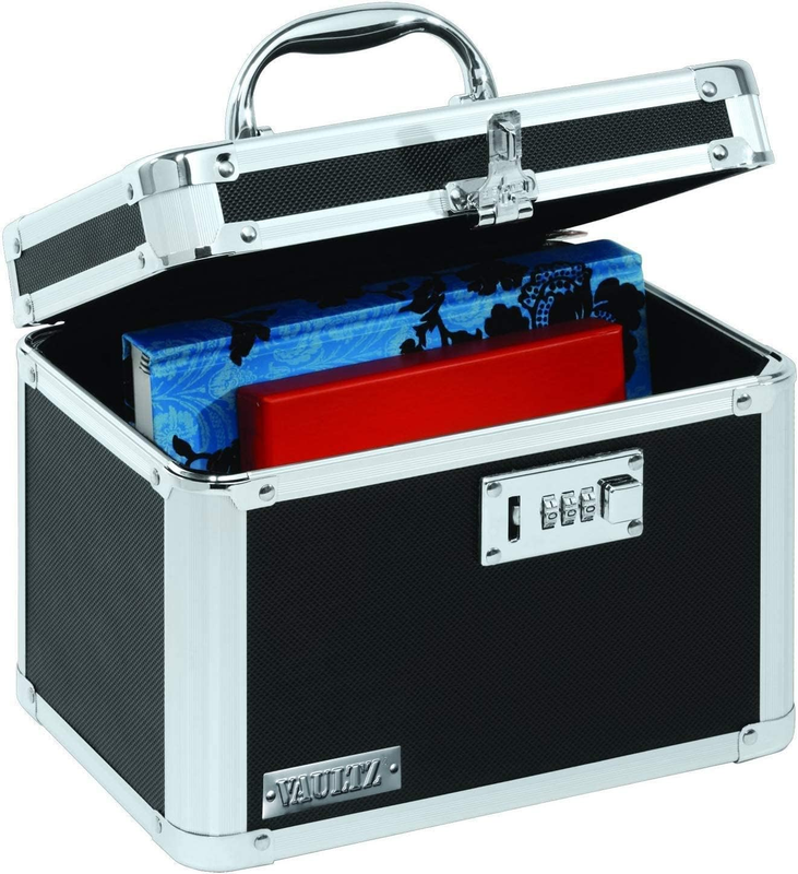 Secure Lock Box for Documents & Valuables - Safe Combination Storage - Black0