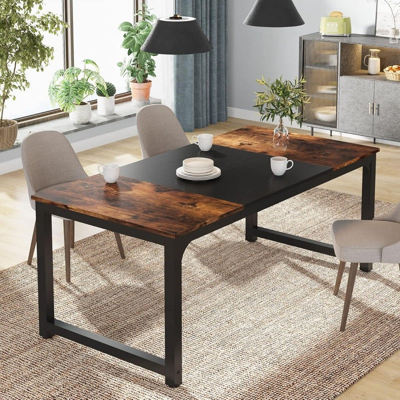 63x31.5'' Modern Computer Desk Large Office Writing Desk Vintage Black Metal7