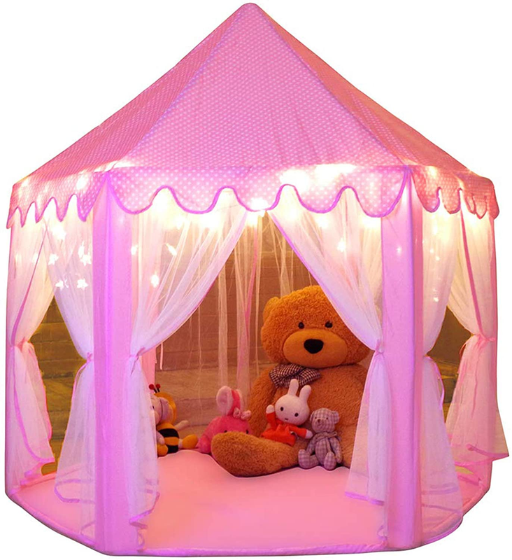 Large Princess Play Tent for Kids with Star Lights - Indoor/Outdoor Fun10