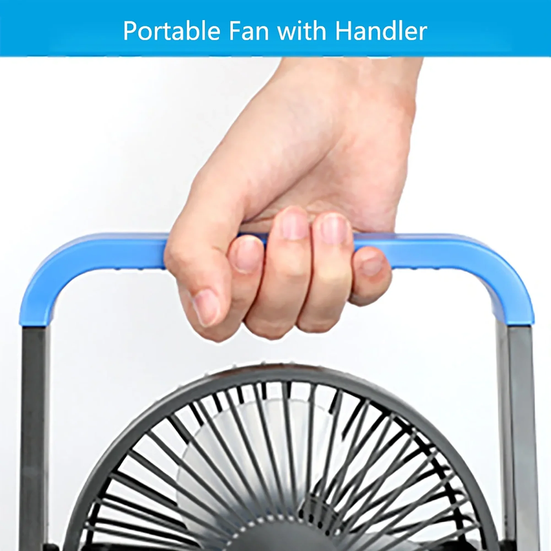 Battery Operated Camping Fan D Cell Portable Desk Fan 3 Speed Timer Blue8
