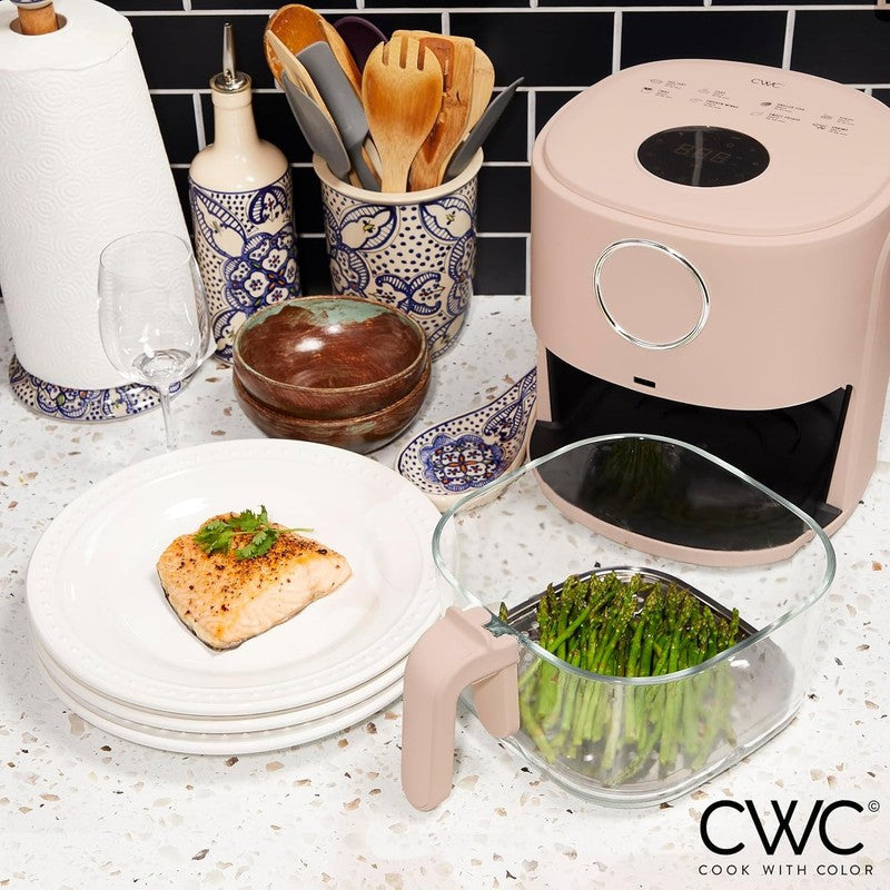 Air Fryer, 4Qt Glass Air Fryer, Stylish Kitchen Appliance, Blush2