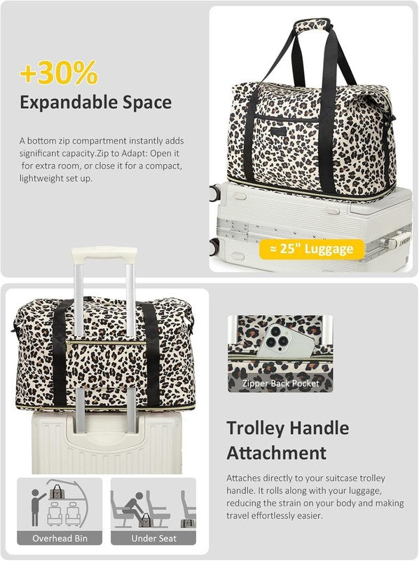 Expandable Travel Duffle Bags Weekender Overnight Bags for Women Men Hospital Ba4