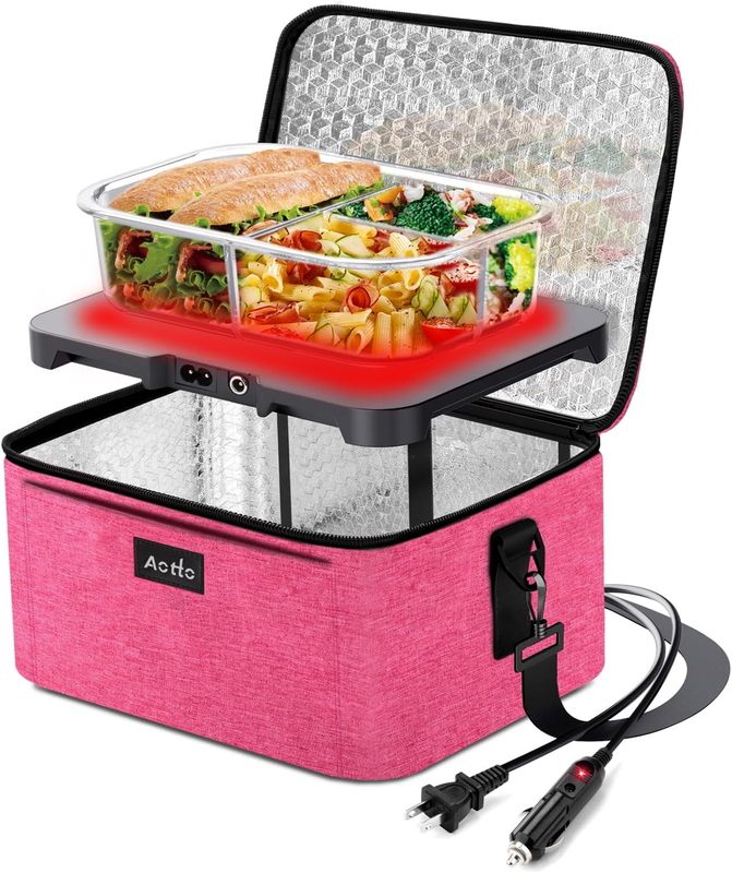 Portable Electric Lunch Box Food Warmer 12V/24V/110V Car Oven Pink11