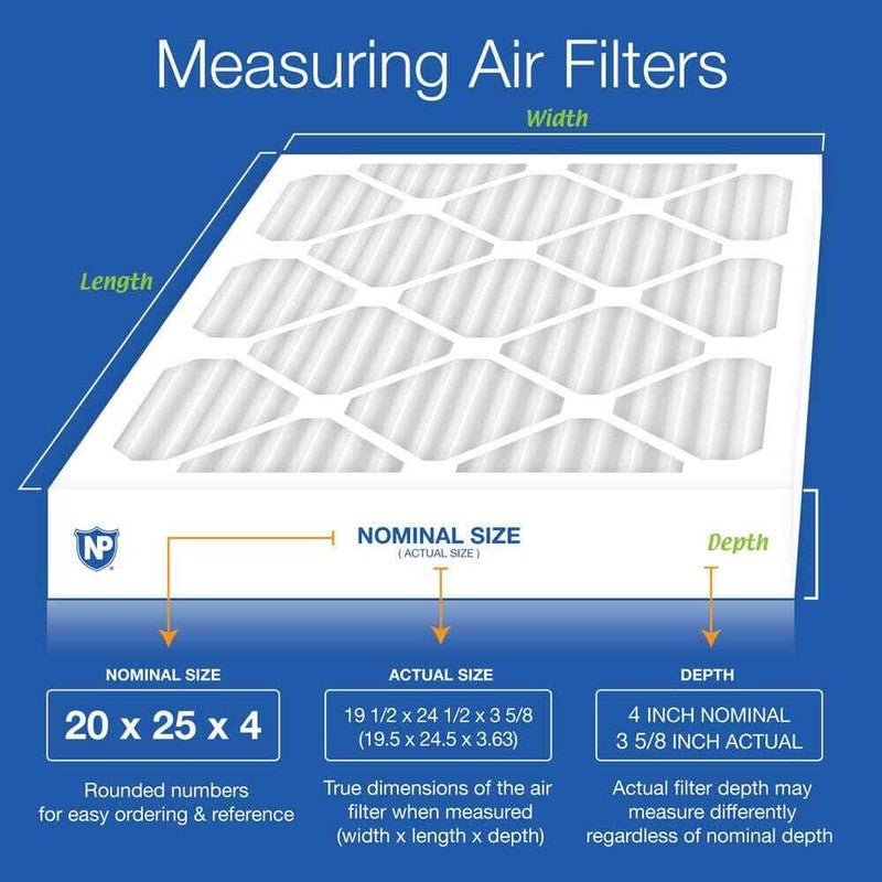 20 In. X 25 In. X 4 In. Allergen Pleated Furnace Air Filter MERV 12 (2-Pack)2