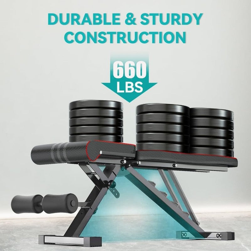 Adjustable Foldable Weight Bench 660LBS Home Gym Workout & Bench Press1