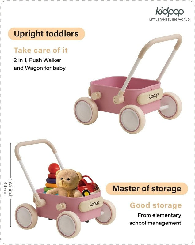 Toddler Push & Pull Wagon Walker 7mo 4yr Birthday Gift Pink3