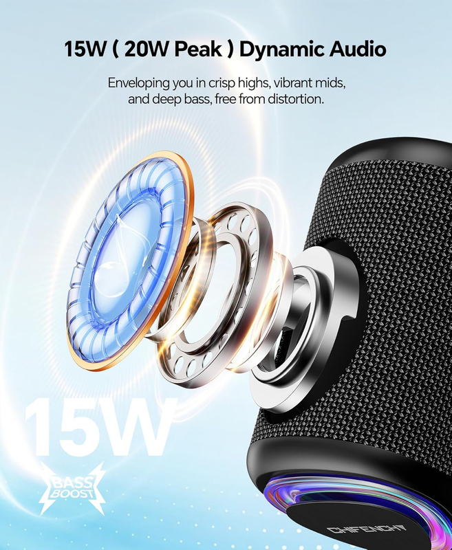 Portable Bluetooth Speaker IPX5 Waterproof BT 5.3 TWS Outdoor Travel1