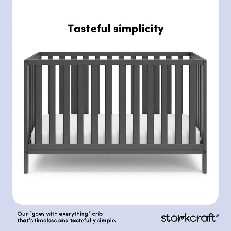 Sunset 4 In 1 Convertible Baby Crib, Gray7