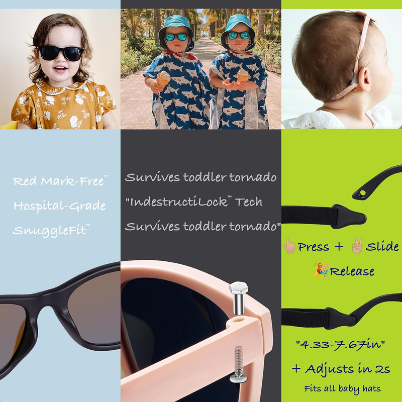 Polarized Baby Sunglasses UV400 Flexible Strap Infant Toddler 0 24 Months4