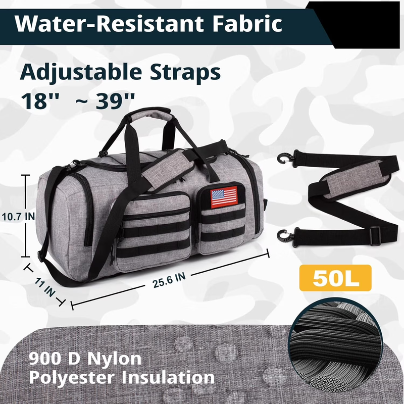 2Pc Travel Duffel Bag Set Waterproof Carry On Weekender w/ Toiletry Bag5