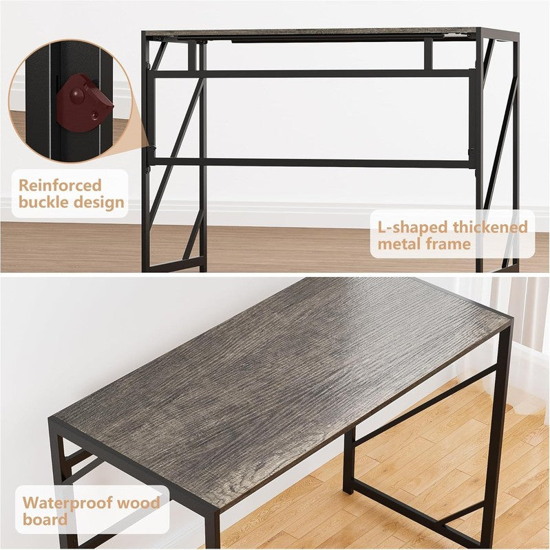 Folding Desk Writing Computer Desk Home Office Foldable Small Space4