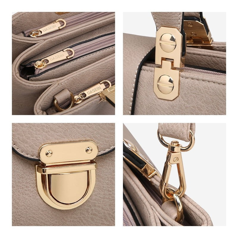 Women Satchel Handbag Vegan Leather Top Handle Medium Tote Shoulder Bag5