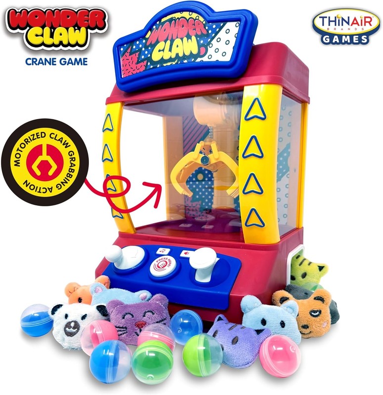 Wonder Claw Machine Arcade Game Kids Toy w/ 9 Plush Prizes & 9 Balls1