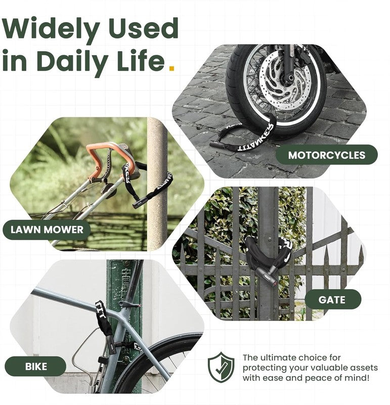 Heavy Duty Bike Chain Lock 3ft 6mm Anti-Theft w/ Keys for Bikes, Gates, More7