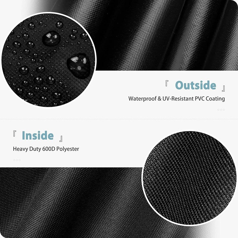 Round Fire Pit Cover 36"x24" Waterproof 600D Heavy Duty Outdoor Black4