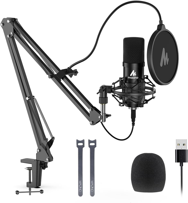 USB Microphone,  192Khz/24Bit Plug & Play PC Computer Podcast Condenser Cardioid0