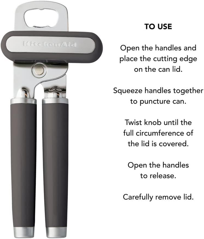 KitchenAid Classic Can Opener Bottle Opener Stainless Steel Charcoal1