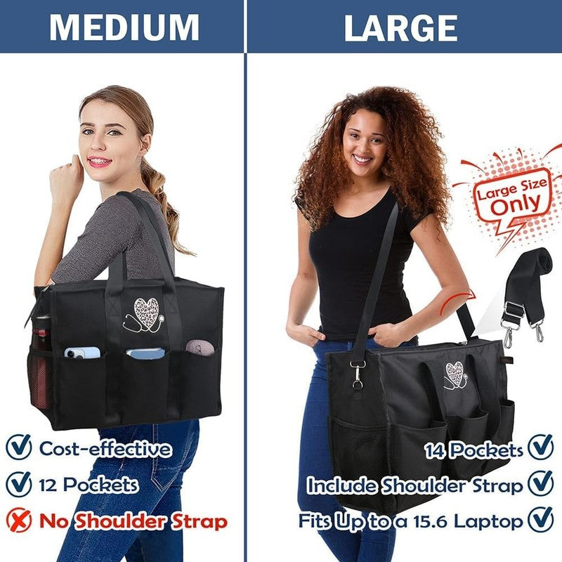 Nurse Bags for Work Nursing Bag Multiple Pockets Waterproof Organizing Zip Top C1