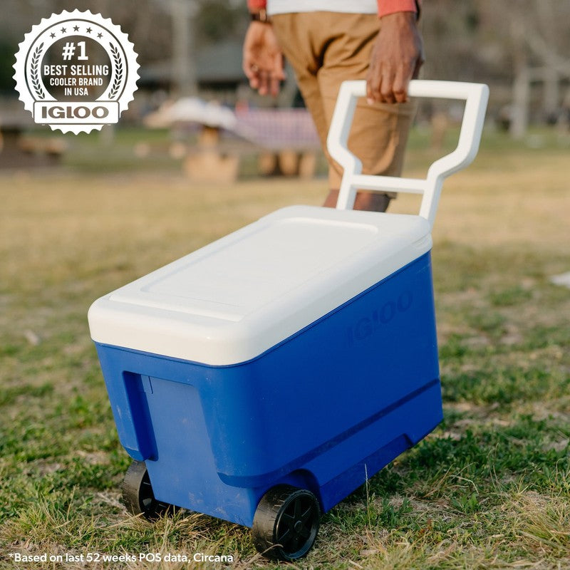 38 QT Wheelie Cool Hard Sided Cooler with Wheels, Blue5