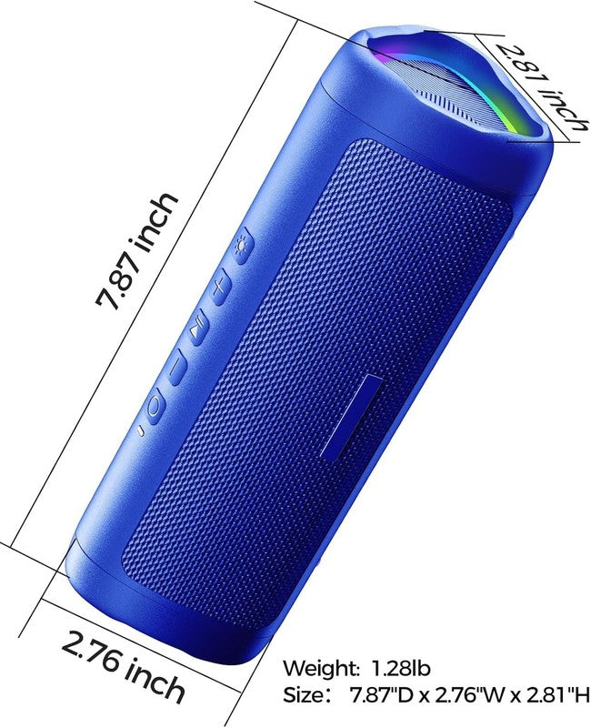 Bluetooth Speaker HD Sound, Portable, IPX5 Waterproof, 20H Playtime, TWS, Blue7