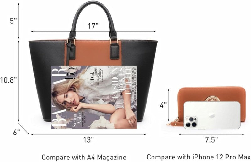 Large Satchel Purse Handbag for Women Shoulder Work Tote Bag with Wallet4