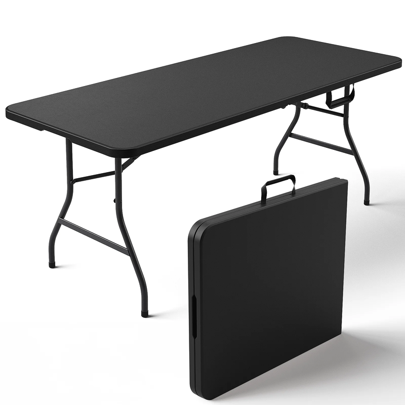 6FT Folding Table, Heavy Duty Portable Table, Waterproof HDPE, Foldable for Picn0