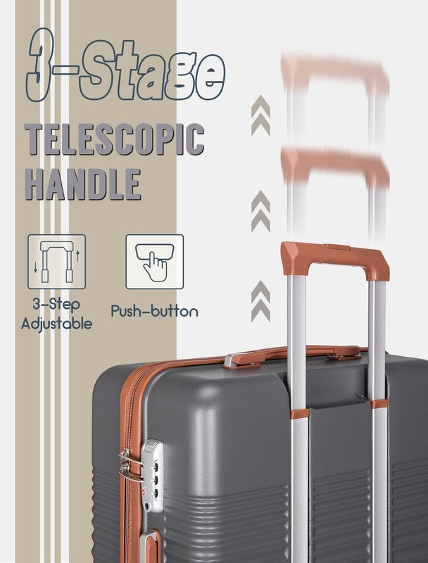 5 Piece Hardside Carry on Luggage Set, 20/24/28 Inch Spinner Suitcase with TSA L3