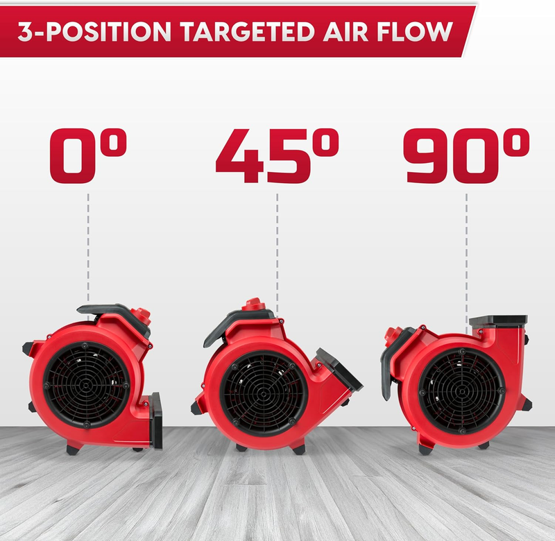 3 Speed Floor Fan 156W 550CFM Air Mover Utility Blower AM2014