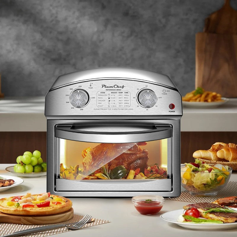 13QT Air Fryer Toaster Oven Combo Convection Countertop Oven 1500W Large Silver2