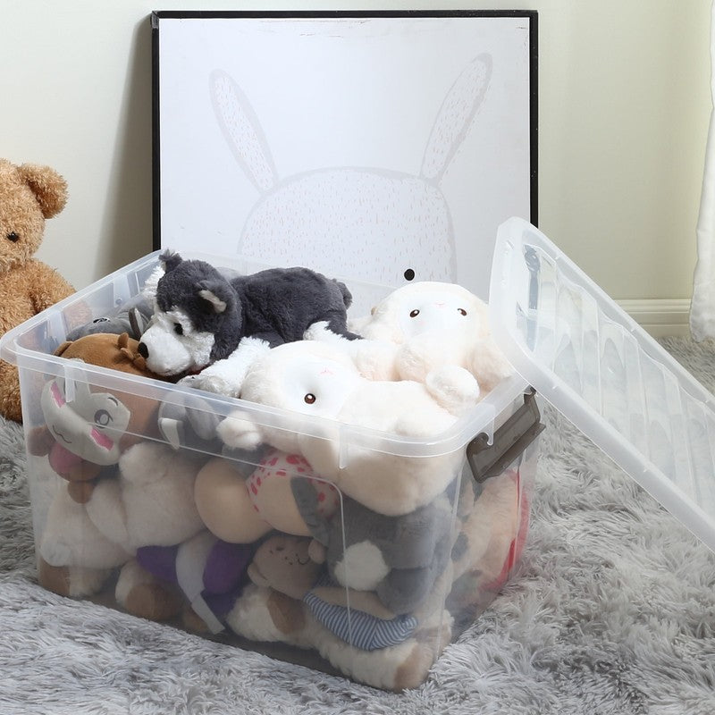 44 Qt Clear Storage Bins with Lids Large Stackable Plastic Storage Box 6 Packs2