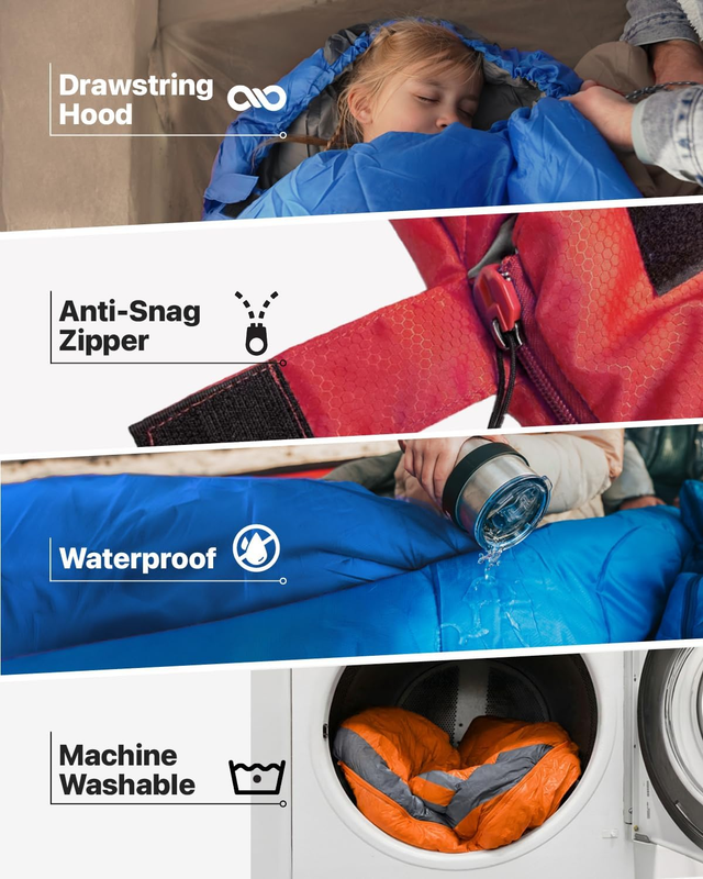 Sleeping Bag Cold Weather Adult Kids Warm Camping Gear Portable Hiking Sleep Bag3