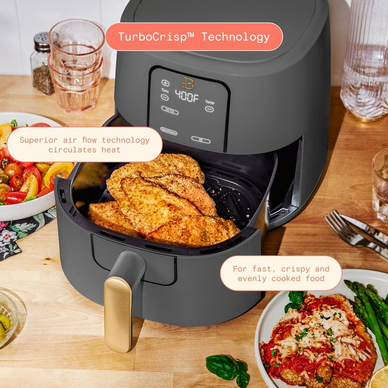6 Qt Air Fryer w/ Turbocrisp Technology Evergood Ceramic Nonstick Oyster Grey2