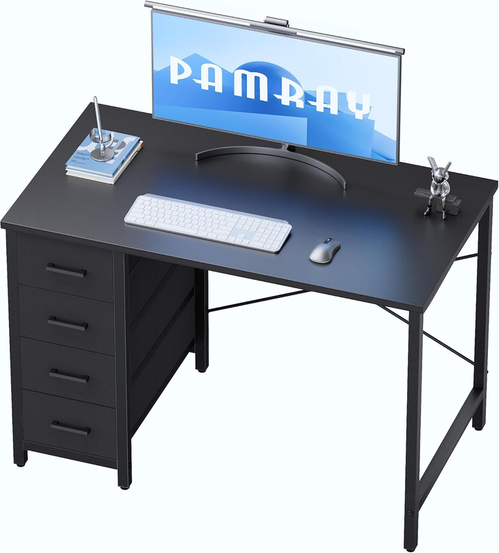 32in Computer Desk 4 Drawers Black Home Office Study Writing Modern Bedroom Desk10