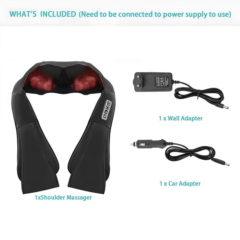 Shiatsu Neck Shoulder Back Massager w/ Heat, Deep Tissue Kneading Pillow   Black7