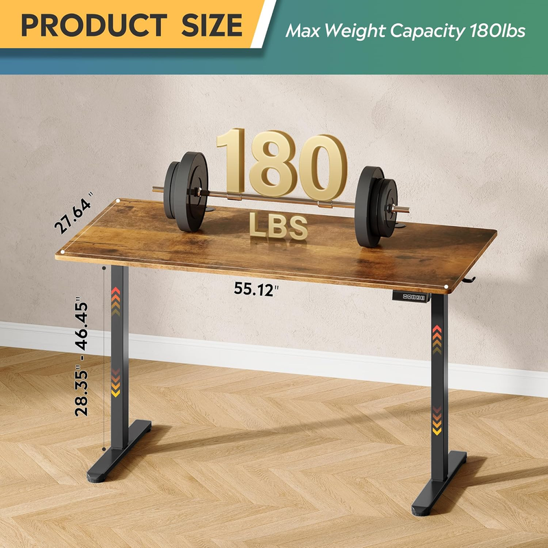 Electric Standing Desk 55" Height Adjustable Desk with Memory Presets2