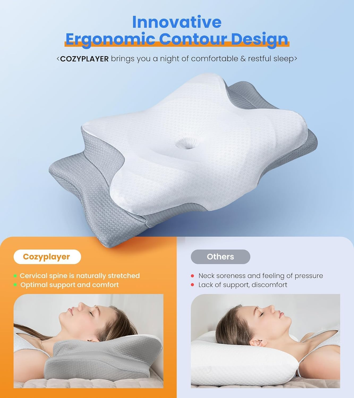 Ultra Cooling Neck Pillow Memory Foam Cervical Support Adjustable1